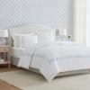 imageMartha Stewart  Queen Duvet Cover Set 100 Smooth amp Silky Sateen Cotton Bedding with a Cotton Percale Reverse 3 Piece Floral Bedding with Matching Pillowcases Songbird YellowGarden Path Embroidery Blue