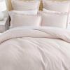 imageMartha Stewart  Queen Duvet Cover Set 100 Smooth amp Silky Sateen Cotton Bedding with a Cotton Percale Reverse 3 Piece Floral Bedding with Matching Pillowcases Songbird YellowSignature Scallop Pink