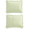 imageMartha Stewart  Queen Size Quilt Set Soft amp Smooth Sateen Bedding with a Light and Breathable Feel 3 Piece Bed Set with Matching Pillowcases Fern Embroidery GreyVintage Scallop Green