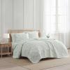 imageMartha Stewart  Queen Size Quilt Set Soft amp Smooth Sateen Bedding with a Light and Breathable Feel 3 Piece Bed Set with Matching Pillowcases Fern Embroidery GreyMurray Leaves Green