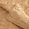 imageMartha Stewart  Queen Size Quilt Set Soft amp Smooth Sateen Bedding with a Light and Breathable Feel 3 Piece Bed Set with Matching Pillowcases Fern Embroidery GreyFern Embroidery Beige