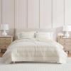 imageMartha Stewart  Queen Size Quilt Set Soft amp Smooth Sateen Bedding with a Light and Breathable Feel 3 Piece Bed Set with Matching Pillowcases Fern Embroidery GreyLayered Branches Beige