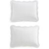 imageMartha Stewart  Queen Size Quilt Set Soft amp Smooth Sateen Bedding with a Light and Breathable Feel 3 Piece Bed Set with Matching Pillowcases Fern Embroidery GreyVintage Scallop White
