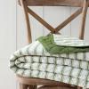 imageMartha Stewart  Queen Size Quilt Set Soft amp Smooth Sateen Bedding with a Light and Breathable Feel 3 Piece Bed Set with Matching Pillowcases Fern Embroidery GreyTicking Stripe Green