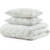 imageMartha Stewart  Queen Size Quilt Set Soft amp Smooth Sateen Bedding with a Light and Breathable Feel 3 Piece Bed Set with Matching Pillowcases Fern Embroidery GreyMurray Leaves Green