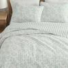 imageMartha Stewart  Queen Size Quilt Set Soft amp Smooth Sateen Bedding with a Light and Breathable Feel 3 Piece Bed Set with Matching Pillowcases Fern Embroidery GreyMurray Leaves Green
