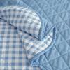 imageMartha Stewart  Queen Size Quilt Set Soft amp Smooth Sateen Bedding with a Light and Breathable Feel 3 Piece Bed Set with Matching Pillowcases Fern Embroidery GreyOlivia Gingham Blue