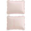 imageMartha Stewart  Queen Size Quilt Set Soft amp Smooth Sateen Bedding with a Light and Breathable Feel 3 Piece Bed Set with Matching Pillowcases Fern Embroidery GreyVintage Scallop Pink