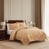 imageMartha Stewart  Queen Size Quilt Set Soft amp Smooth Sateen Bedding with a Light and Breathable Feel 3 Piece Bed Set with Matching Pillowcases Fern Embroidery GreyFern Embroidery Beige