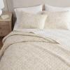 imageMartha Stewart  Queen Size Quilt Set Soft amp Smooth Sateen Bedding with a Light and Breathable Feel 3 Piece Bed Set with Matching Pillowcases Fern Embroidery GreyLayered Branches Beige