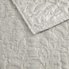 imageMartha Stewart  Queen Size Quilt Set Soft amp Smooth Sateen Bedding with a Light and Breathable Feel 3 Piece Bed Set with Matching Pillowcases Fern Embroidery GreyFern Embroidery Grey