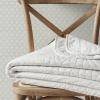 imageMartha Stewart  Queen Size Quilt Set Soft amp Smooth Sateen Bedding with a Light and Breathable Feel 3 Piece Bed Set with Matching Pillowcases Fern Embroidery GreyVintage Scallop White