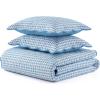 imageMartha Stewart  Queen Size Quilt Set Soft amp Smooth Sateen Bedding with a Light and Breathable Feel 3 Piece Bed Set with Matching Pillowcases Fern Embroidery GreyOlivia Gingham Blue