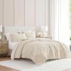 imageMartha Stewart  Queen Size Quilt Set Soft amp Smooth Sateen Bedding with a Light and Breathable Feel 3 Piece Bed Set with Matching Pillowcases Fern Embroidery GreyLayered Branches Beige