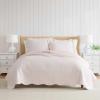 imageMartha Stewart  Queen Size Quilt Set Soft amp Smooth Sateen Bedding with a Light and Breathable Feel 3 Piece Bed Set with Matching Pillowcases Fern Embroidery GreyOlivia Gingham Pink