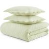 imageMartha Stewart  Queen Size Quilt Set Soft amp Smooth Sateen Bedding with a Light and Breathable Feel 3 Piece Bed Set with Matching Pillowcases Fern Embroidery GreyVintage Scallop Green