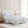 imageMartha Stewart  Queen Size Quilt Set Soft amp Smooth Sateen Bedding with a Light and Breathable Feel 3 Piece Bed Set with Matching Pillowcases Fern Embroidery GreyVine Flora Green
