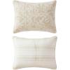 imageMartha Stewart  Queen Size Quilt Set Soft amp Smooth Sateen Bedding with a Light and Breathable Feel 3 Piece Bed Set with Matching Pillowcases Fern Embroidery GreyLayered Branches Beige