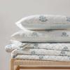 imageMartha Stewart  Queen Size Quilt Set Soft amp Smooth Sateen Bedding with a Light and Breathable Feel 3 Piece Bed Set with Matching Pillowcases Fern Embroidery GreyFlower Block Blue