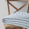 imageMartha Stewart  Queen Size Quilt Set Soft amp Smooth Sateen Bedding with a Light and Breathable Feel 3 Piece Bed Set with Matching Pillowcases Fern Embroidery GreyVintage Scallop Blue