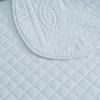 imageMartha Stewart  Queen Size Quilt Set Soft amp Smooth Sateen Bedding with a Light and Breathable Feel 3 Piece Bed Set with Matching Pillowcases Fern Embroidery GreyVintage Scallop Blue