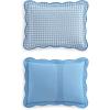 imageMartha Stewart  Queen Size Quilt Set Soft amp Smooth Sateen Bedding with a Light and Breathable Feel 3 Piece Bed Set with Matching Pillowcases Fern Embroidery GreyOlivia Gingham Blue