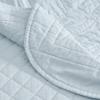 imageMartha Stewart  Queen Size Quilt Set Soft amp Smooth Sateen Bedding with a Light and Breathable Feel 3 Piece Bed Set with Matching Pillowcases Fern Embroidery GreyVintage Scallop Blue
