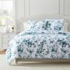 imageMartha Stewart  Queen Comforter Set 100 Silky Smooth Cotton Sateen Floral Bedding for Year Round Comfort 3 Piece Bed Set with Matching Pillowcases Songbird YellowVivian Floral Blue
