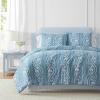 imageMartha Stewart  Queen Duvet Cover Set 100 Smooth amp Silky Sateen Cotton Bedding with a Cotton Percale Reverse 3 Piece Floral Bedding with Matching Pillowcases Songbird YellowElosie Floral Grey