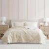 imageMartha Stewart  Queen Size Quilt Set Soft amp Smooth Sateen Bedding with a Light and Breathable Feel 3 Piece Bed Set with Matching Pillowcases Fern Embroidery GreyLayered Branches Beige