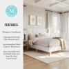 imageMartha Stewart Carmy Platform Bed with Tufted Headboard Cushioned Side Rails Faux Linen Upholstery Wood Slat Foundation No Box Spring Needed King WhiteQueen