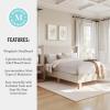 imageMartha Stewart Maisie Platform Bed with Wingback Headboard and Cushioned Side Rails Faux Linen Upholstery Wood Slat Foundation No Box Spring Needed King BeigeBeige