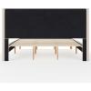 imageMartha Stewart Maisie Platform Bed with Wingback Headboard and Cushioned Side Rails Faux Linen Upholstery Wood Slat Foundation No Box Spring Needed King BeigeBeige