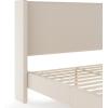 imageMartha Stewart Maisie Platform Bed with Wingback Headboard and Cushioned Side Rails Faux Linen Upholstery Wood Slat Foundation No Box Spring Needed King BeigeBeige