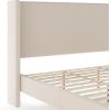 imageMartha Stewart Maisie Platform Bed with Wingback Headboard and Cushioned Side Rails Faux Linen Upholstery Wood Slat Foundation No Box Spring Needed King BeigeBeige