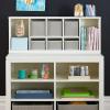 imageMartha Stewart Crafting Kids Double Open Storage  Linen White Wooden Shelving with Bins 6 Compartment Art Supply Organizer for PlayroomLinen White