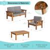imageMartha Stewart Kids Outdoor Couch Chair amp Table Set Acacia Wood 3Piece Outdoor Furniture Set for Children  Kids Picnic Table Sofa amp Chair wCushions for Backyard Garden Porch and Patio