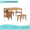 imageMartha Stewart Kids Outdoor Craft Table and 2 Bench Set Acacia Wood Activity Desk wCrate Caddy and Storage Shelves  Kids Play amp Picnic Table wBenches for Backyard Patio Outdoor Classrooms