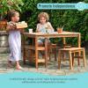 imageMartha Stewart Kids Outdoor Craft Table and 2 Bench Set Acacia Wood Activity Desk wCrate Caddy and Storage Shelves  Kids Play amp Picnic Table wBenches for Backyard Patio Outdoor Classrooms