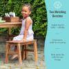 imageMartha Stewart Kids Outdoor Craft Table and 2 Bench Set Acacia Wood Activity Desk wCrate Caddy and Storage Shelves  Kids Play amp Picnic Table wBenches for Backyard Patio Outdoor Classrooms