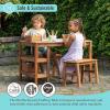 imageMartha Stewart Kids Outdoor Craft Table and 2 Bench Set Acacia Wood Activity Desk wCrate Caddy and Storage Shelves  Kids Play amp Picnic Table wBenches for Backyard Patio Outdoor Classrooms