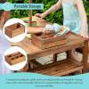 imageMartha Stewart Kids Outdoor Craft Table and 2 Bench Set Acacia Wood Activity Desk wCrate Caddy and Storage Shelves  Kids Play amp Picnic Table wBenches for Backyard Patio Outdoor Classrooms