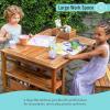 imageMartha Stewart Kids Outdoor Craft Table and 2 Bench Set Acacia Wood Activity Desk wCrate Caddy and Storage Shelves  Kids Play amp Picnic Table wBenches for Backyard Patio Outdoor Classrooms