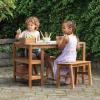 imageMartha Stewart Kids Outdoor Craft Table and 2 Bench Set Acacia Wood Activity Desk wCrate Caddy and Storage Shelves  Kids Play amp Picnic Table wBenches for Backyard Patio Outdoor Classrooms