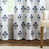 imageMartha Stewart Blue and White Floral Blackout Window Curtains for Living Room or Bedroom  37 x 84  Set of 2  Block Print FlowersBlue