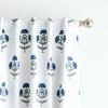imageMartha Stewart Blue and White Floral Blackout Window Curtains for Living Room or Bedroom  37 x 84  Set of 2  Block Print FlowersBlue