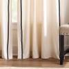 imageMartha Stewart Cream Light Filtering Window Curtains for Living Room  50 x 84  Set of 2  Back Tab Panels  Embroidered Stripe LinenLinen