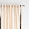 imageMartha Stewart Cream Light Filtering Window Curtains for Living Room  50 x 84  Set of 2  Back Tab Panels  Embroidered Stripe LinenLinen