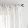 imageMartha Stewart Dot Embroidery Sheer Rod Pocket Window Curtain Panel Pair 84 ChampagneChampagne