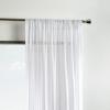 imageMartha Stewart Glacier Sheer Rod Pocket Window Curtain Panel Pair 84 Soft White